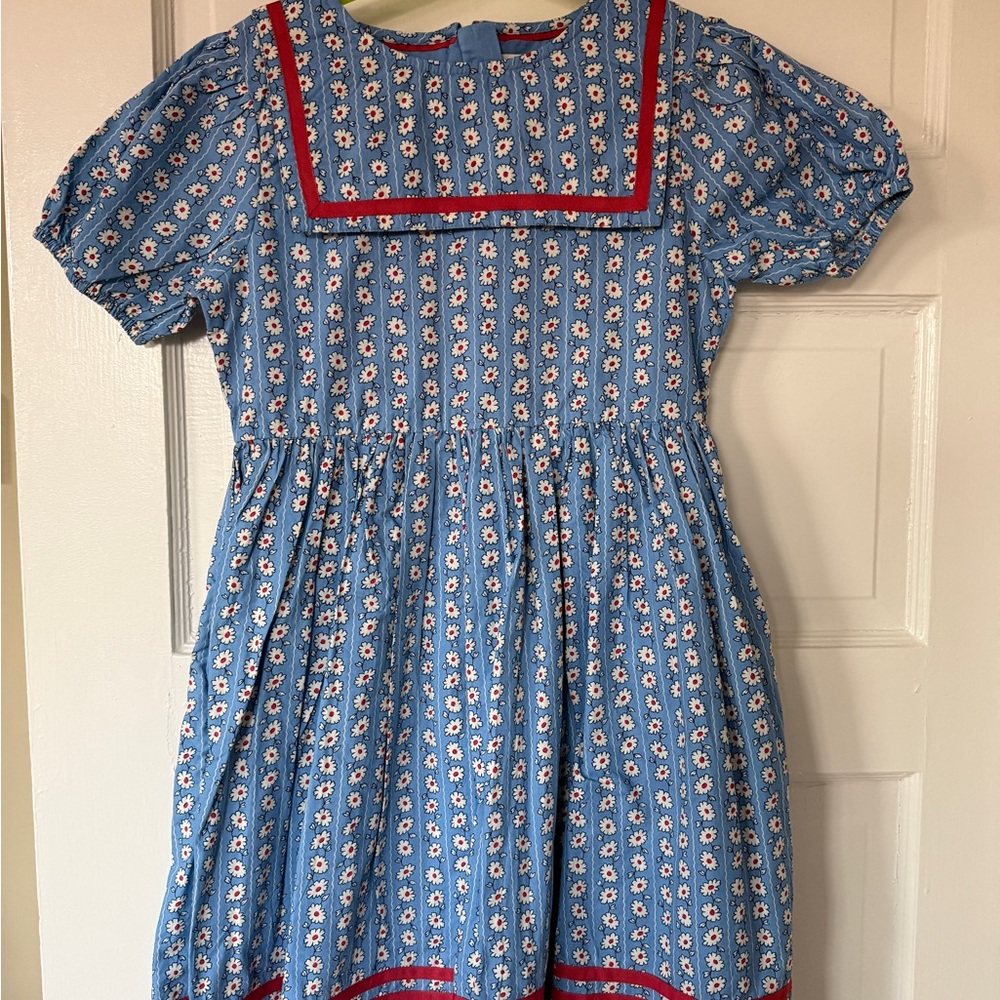 NWT Mini Boden Blue and Pink Floral Sailor Dress - Picture 2 of 4